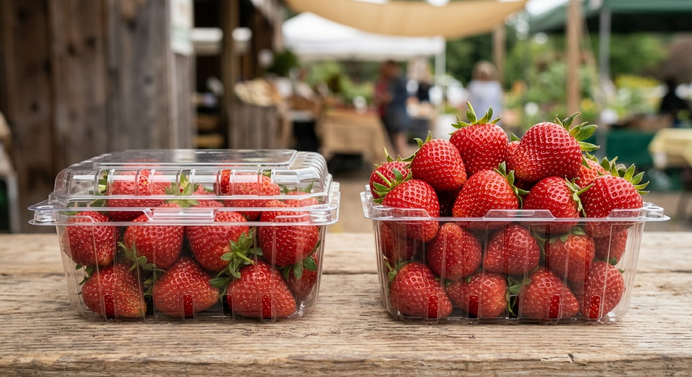 ¿Qué es mejor para las fresas: Clamshell o Punnet?